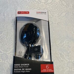 Delta Matte Black Handheld Shower with SureDock